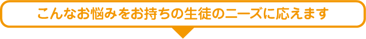 こんなお悩みをお持ちの生徒のニーズに応えます